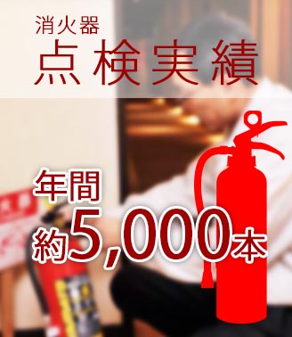 消火器点検 年間約5,000本(三洋商事実績)